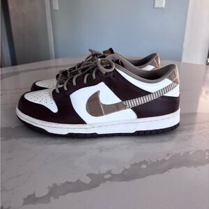 Nike Dunk Low Sail White and Brown Plaid Boys 7Y